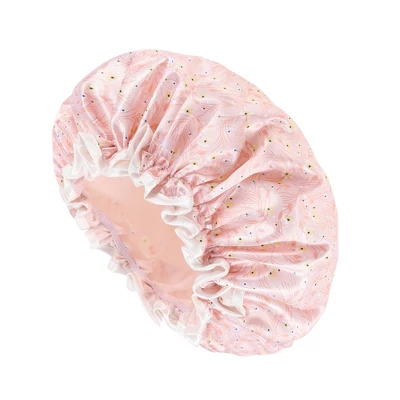 Unique Bargains Women's Small Flower Bath Cap Pink 1 Pc 3 Unique Bargains Women's Small Flower Bath Cap Pink 1 Pc - Image 3