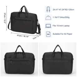 Unique Bargains Waterproof Scratch-resistant Multi-compartment Laptop Messenger Bag