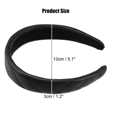 Unique Bargains Women's Checkered Pattern Padded Headband Hairband Accessories Faux Leather 1.2 Inch Wide 1 Pc 3 Unique Bargains Women's Checkered Pattern Padded Headband Hairband Accessories Faux Leather 1.2 Inch Wide 1 Pc - Image 3