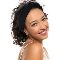 Unique Bargains Women's Yoga Elastic Knotted Headbands 6.89" Wide Black 6 Pcs