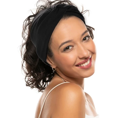 Unique Bargains Women's Yoga Elastic Knotted Headbands 6.89" Wide Black 6 Pcs 1 Unique Bargains Women's Yoga Elastic Knotted Headbands 6.89" Wide Black 6 Pcs