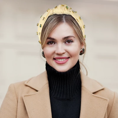 Unique Bargains Women's Non-slip Rhinestone Retro Knotted Wide Headband 5.24"x1.22" 1 Pc 2 Unique Bargains Women's Non-slip Rhinestone Retro Knotted Wide Headband 5.24"x1.22" 1 Pc - Image 2