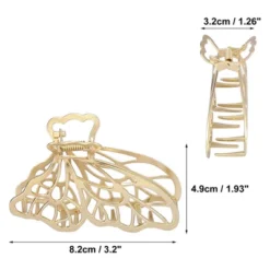 Unique Bargains Women's Large Metal Hair Claw Clip Hair Barrettes Butterfly Style Claw For Fashion Accessories 3.2 Inch