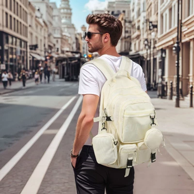 Unique Bargains Large Capacity Waterproof Laptop Backpack With Hanging Pockets 1 Unique Bargains Large Capacity Waterproof Laptop Backpack With Hanging Pockets