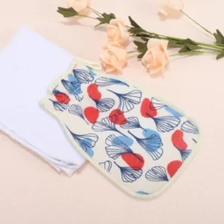 Unique Bargains Double Side Drawstring Shower Gloves 9.06"×5.83" 1 Pc