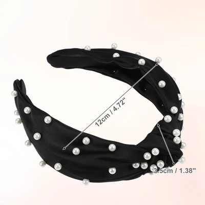 Unique Bargains Women's Faux Pearl Decor Knotted Headband 1 Pc 4 Unique Bargains Women's Faux Pearl Decor Knotted Headband 1 Pc - Image 4