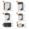 Unique Bargains Suitcases Compression Packing Cube Wear-resistant Travel Luggage Organizers Bag 6 Pcs