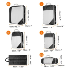 Unique Bargains Suitcases Compression Packing Cube Wear-resistant Travel Luggage Organizers Bag 6 Pcs