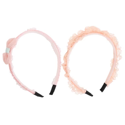 Unique Bargains Girl's Elegant Mesh Headbands 5.51"x4.72"x0.28" Pink Orange 2 Pcs 3 Unique Bargains Girl's Elegant Mesh Headbands 5.51"x4.72"x0.28" Pink Orange 2 Pcs - Image 3
