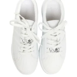 Unique Bargains Bow Shoelace Charms Black White 1 Pair