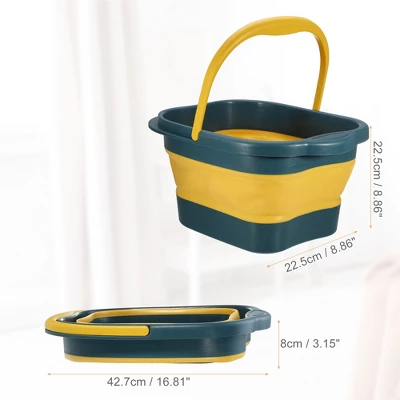 Unique Bargains Collapsible Foot Bath 15L/4 Gallons Green Yellow 3 Unique Bargains Collapsible Foot Bath 15L/4 Gallons Green Yellow - Image 3