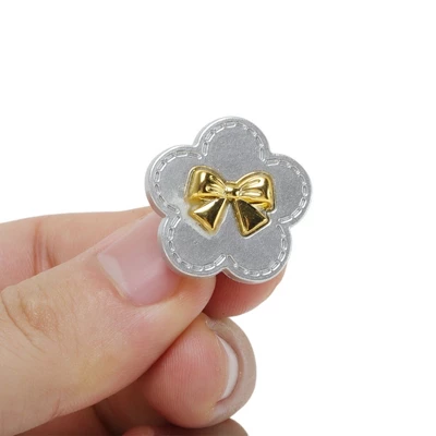 Unique Bargains Fashionable Flower Bow Shoelace Charms Silver Tone Gray 1 Pair 2 Unique Bargains Fashionable Flower Bow Shoelace Charms Silver Tone Gray 1 Pair - Image 2