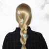 Unique Bargains Rhinestone Flower Shape Long Tassel Hair Clips Chains Multicolor 2 Pcs