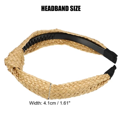 Unique Bargains Women's Fashion Non-Slip Straw Knotted Headband 1 Pc 3 Unique Bargains Women's Fashion Non-Slip Straw Knotted Headband 1 Pc - Image 3