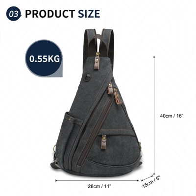 Unique Bargains Vintage Waterpoof Anti Theft Casual Crossbody Backpack 2 Unique Bargains Vintage Waterpoof Anti Theft Casual Crossbody Backpack - Image 2