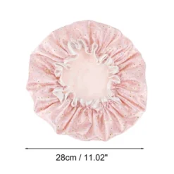 Unique Bargains Women's Small Flower Bath Cap Pink 1 Pc