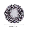 Unique Bargains Women's Flowers Bath Cap Pink Purple 1 Pc