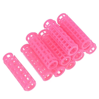 Unique Bargains Women's Home DIY Hair Styling Plastic Roller Curlers Clips Pink 2.7" X 0.8" 12 Pcs 2 Unique Bargains Women's Home DIY Hair Styling Plastic Roller Curlers Clips Pink 2.7" X 0.8" 12 Pcs - Image 2