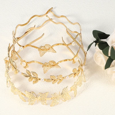 Unique Bargains Women's Alloy Metal Leaf Butterfly Shape Headbands Gold Tone 4 Pcs 5 Unique Bargains Women's Alloy Metal Leaf Butterfly Shape Headbands Gold Tone 4 Pcs - Image 5