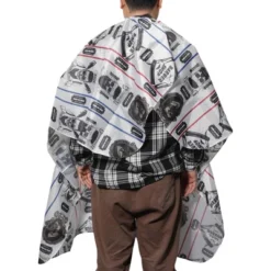 Unique Bargains Fashion Hair Cut Barber Cape 65.35"x57.09" Black White 1 Pc