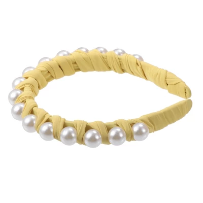 Unique Bargains Women's Fashion Faux Pearl Braided Tape Headband Hairband 0.79 Inch Wide 1 Pc 4 Unique Bargains Women's Fashion Faux Pearl Braided Tape Headband Hairband 0.79 Inch Wide 1 Pc - Image 4