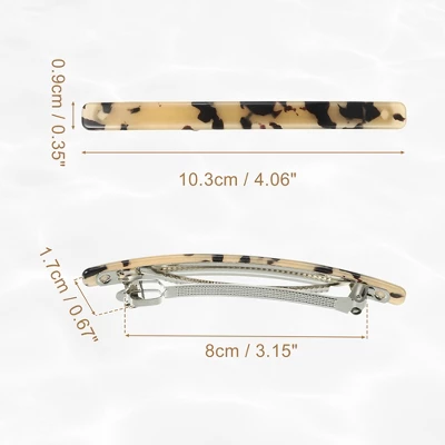 Unique Bargains Women's Tortoise Shell French Hair Barrettes Amber Brown 2 Pcs 5 Unique Bargains Women's Tortoise Shell French Hair Barrettes Amber Brown 2 Pcs - Image 5
