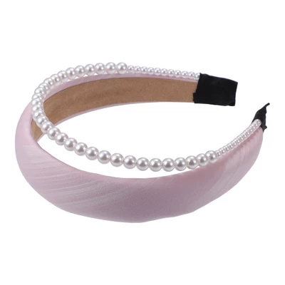 Unique Bargains Women's Fashion Double Layer Faux Pearl Sponge Headband 1.46 Inch Wide 1 Pc 8 Unique Bargains Women's Fashion Double Layer Faux Pearl Sponge Headband 1.46 Inch Wide 1 Pc - Image 8