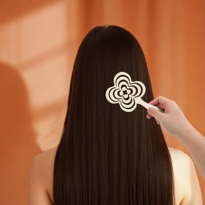Unique Bargains Solid Four-leaf Clovers Hollow Comb Hair Brush 1 Pc 4 Unique Bargains Solid Four-leaf Clovers Hollow Comb Hair Brush 1 Pc - Image 4