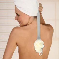 Unique Bargains Long Handle Bath Brush 17.32" Length 1 Pc