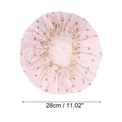 Unique Bargains Women Double Layer Cherry Pattern Shower Cap 1 Pc 1 Unique Bargains Women Double Layer Cherry Pattern Shower Cap 1 Pc