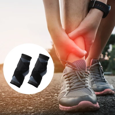 Unique Bargains Ankle Brace Achilles Tendon Wrap Support Adjustable Ankle Compression Sleeve Socks 1 Pair 1 Unique Bargains Ankle Brace Achilles Tendon Wrap Support Adjustable Ankle Compression Sleeve Socks 1 Pair