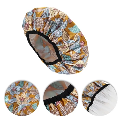 Unique Bargains Women's Leaves Bath Cap 1 Pc 2 Unique Bargains Women's Leaves Bath Cap 1 Pc - Image 2