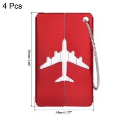 Unique Bargains Aluminium Backpack Identifier Card Travel Luggage Tags 4 Pcs