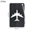 Unique Bargains Aluminium Lightweight Backpack Identifier Card Travel Luggage Tags 5 Pcs
