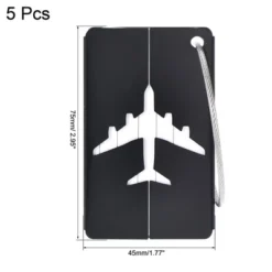 Unique Bargains Aluminium Lightweight Backpack Identifier Card Travel Luggage Tags 5 Pcs