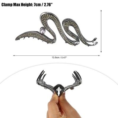 Unique Bargains Women's Metal Hair Claws 5.47"x2.32"x1.61" 1Pc 3 Unique Bargains Women's Metal Hair Claws 5.47"x2.32"x1.61" 1Pc - Image 3