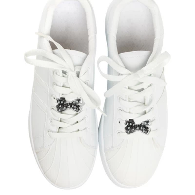 Unique Bargains Base X-Shaped Bow Shoelace Charms Black 1 Pair 1 Unique Bargains Base X-Shaped Bow Shoelace Charms Black 1 Pair