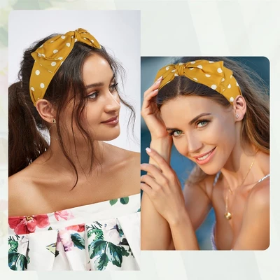 Unique Bargains Women's Polka Dots Wide Bow Headbands 1 Unique Bargains Women's Polka Dots Wide Bow Headbands