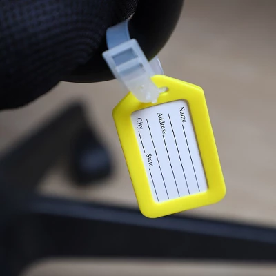 Unique Bargains Rectangle Shape Plastic Bag Name Label Luggage Tag 20 Pcs Yellow White 5 Unique Bargains Rectangle Shape Plastic Bag Name Label Luggage Tag 20 Pcs Yellow White - Image 5