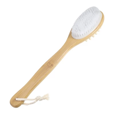 Unique Bargains Double-Side Long Handle Bath Brush For Shower 15.75" Length White 1 Pc 6 Unique Bargains Double-Side Long Handle Bath Brush For Shower 15.75" Length White 1 Pc - Image 6