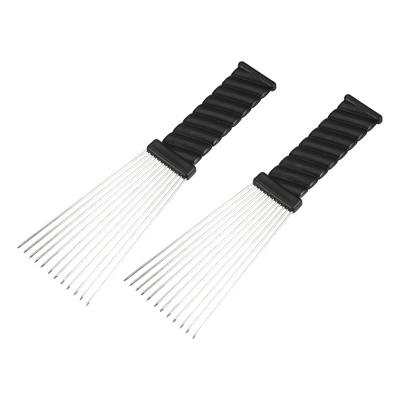 Unique Bargains Women's Metal Hair Pick Afro Comb Hairdressing Styling Tool 9.05"x2.75" Black 2Pcs 6 Unique Bargains Women's Metal Hair Pick Afro Comb Hairdressing Styling Tool 9.05"x2.75" Black 2Pcs - Image 6