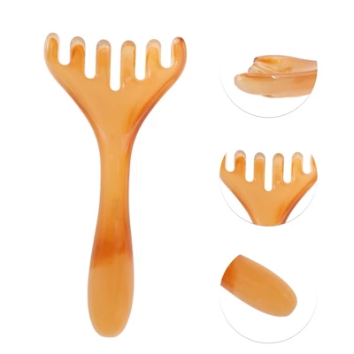 Unique Bargains Antler-shaped Head Massage Comb Green Brown 1 Pc 2 Unique Bargains Antler-shaped Head Massage Comb Green Brown 1 Pc - Image 2