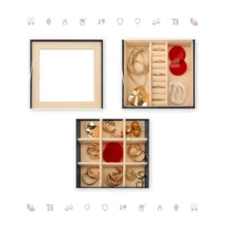 Unique Bargains 2 Layers PU Leather Jewelry Box With Drawer And Mirror -UNIQUE BARGAIN Shop GUEST bca76846 8d38 422c b1f3 bb2d278969da