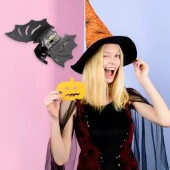 Unique Bargains Halloween Bat Style Hair Clips 3.35" Length 1 Pc