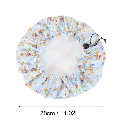 Unique Bargains Women's Flowers Bath Cap Blue White 1 Pc 1 Unique Bargains Women's Flowers Bath Cap Blue White 1 Pc