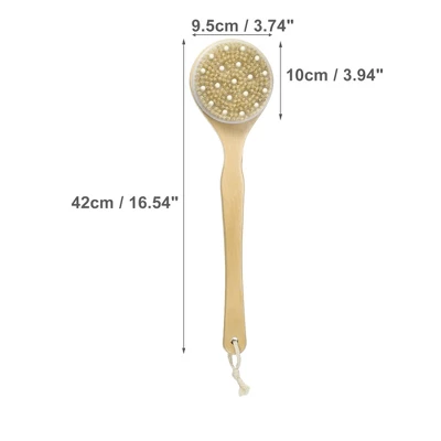 Unique Bargains Long Handle Bath Brush 16.54" Length Yellow 1 Pc 3 Unique Bargains Long Handle Bath Brush 16.54" Length Yellow 1 Pc - Image 3