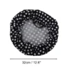 Unique Bargains Women's Dots Pattern Shower Cap White Black 1 Pc