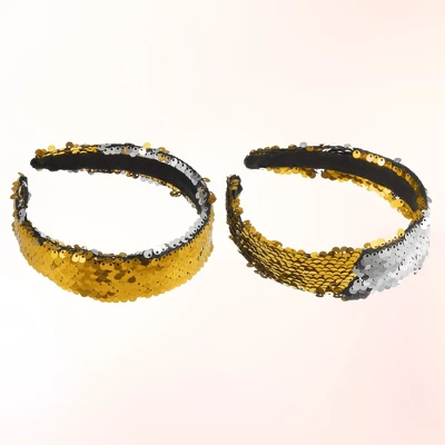 Unique Bargains Women's Sparkle Sequins Headbands Gold Tone Silver Tone 1 Pc 4 Unique Bargains Women's Sparkle Sequins Headbands Gold Tone Silver Tone 1 Pc - Image 4