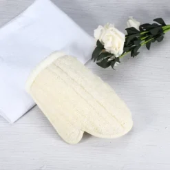 Unique Bargains Bathroom Loofah Sponge Glove 8.66"x6.54" Beige 1 Pc -UNIQUE BARGAIN Shop GUEST c0a2cdb5 e984 4163 a5a8 a99b28612040