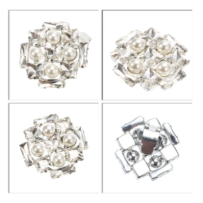 Unique Bargains Women's Rhinestone Shoe Buckle 1.57"x1.57" Silver Tone 2 Pcs 3 Unique Bargains Women's Rhinestone Shoe Buckle 1.57"x1.57" Silver Tone 2 Pcs - Image 3